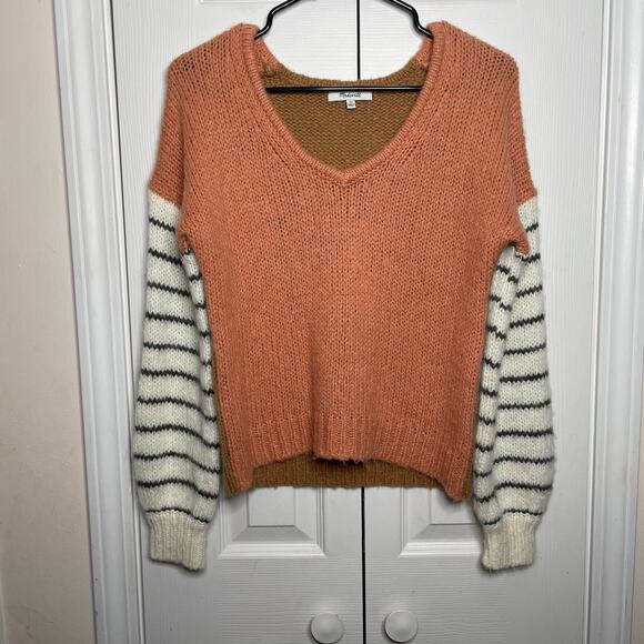 Madewell Balloon-Sleeve Pullover Sweater in Colorblock Size XS - Picture 2 of 5